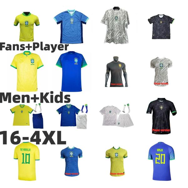 Brasils Jerseys de fútbol Brasil Casemiro 24 25 Equipo Nacional G.Jesus P.Coutinho Home Away Men Kids Kit T.SIA 2024 2025 Pelé Marcelo Football Shirts L.Paqueta