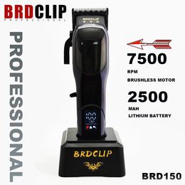 BRDCLIP BRD150 DLC lame tondeuse à cheveux professionnelle 7500 tr/min moteur sans brosse tondeuse à cheveux sans fil coupe de cheveux Machine barbier tondeuse 240112