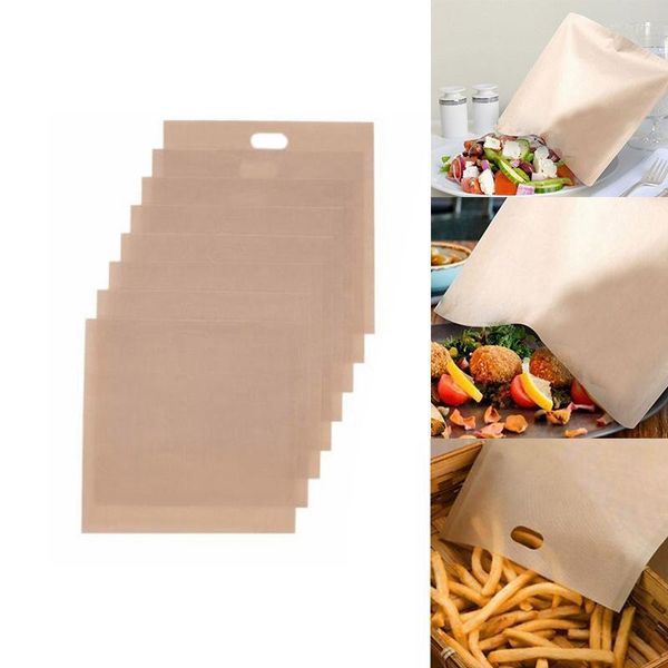 Fabricantes de pan 12 unids Bolsa de tostadora reutilizable Bolsas de sándwich para hornear antiadherentes Tostadas Microondas Calefacción Herramientas de pastelería Phil22