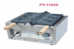 Machines à pain 1PC FY1103A 110V220V électrique une plaque 3 poissons Taiyaki Maker Machine Snapper avec recette gaufre Baker8881046