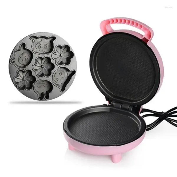 Fabricantes de pan 220V 1000W Waffles Maker Diferentes formas Panqueques no pegajosos Máquina para hacer el desayuno con 7 capacidades de pastel