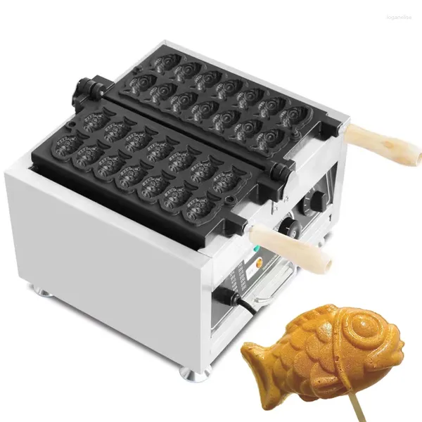 Machines à pain commerciales 14 pièces petit poisson gaufrier en forme de Taiyaki machine antiadhésive en acier inoxydable équipement de collation