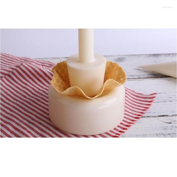 Molde de cono de waffle crujiente comercial para hacer pan, forma de cesta de flores, herramienta de formación de cuencos para helado