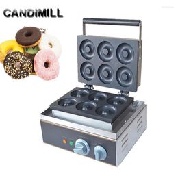 Broodmakers commerciële donutmachine 110V/220V anti -aanbak wafels elektrisch 6 gaten donut bakker maker Phil22