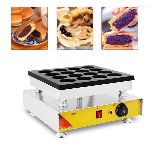 Máquina para hacer pan eléctrica de 16 agujeros, máquina para hacer tartas de frijol rojo, máquina para hacer gofres con rueda, hamburguesa de huevo
