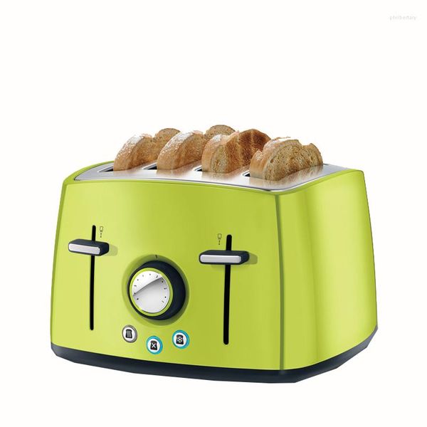 Machines à pain grille-pain automatique domestique multifonction 4 grandes fentes Machine à petit déjeuner en acier inoxydable 6524