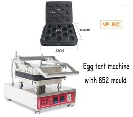 Broodmakers Model 852 Commercieel gebruik Nitvit Net -stick 110V 220V Electric 12pcs Round Mini Tart Shells Machine Tartlets Baker Egg Maker Phil22