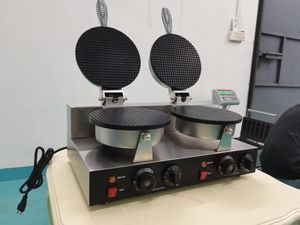 Fabricantes de pão mvckyi 110v comercial 2 máquina de cone de waffle/fabricante de sorvete antiaderente/fogão de cones caseiros elétrico inoxidável