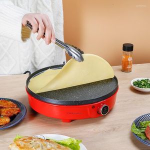 Máquina para hacer pan antiadherente, máquina eléctrica para hacer crepes y Pizza, máquina para hacer tortitas, plancha para hornear, utensilios de cocina para pasteles con batidor de huevos