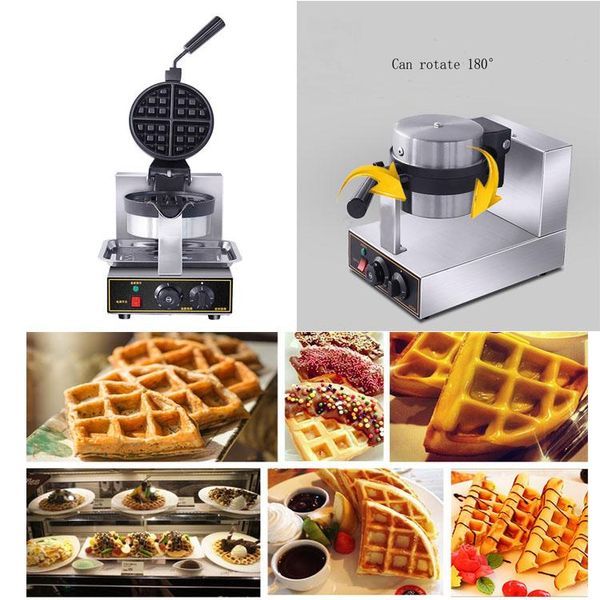 Máquinas para hacer pan, equipo de cocina para restaurante, máquina eléctrica comercial para hacer gofres, máquina belga de acero inoxidable para pan
