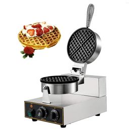 Machines à pain Gaufrier rond antiadhésif 1100W en acier inoxydable 110V contrôle de la température et du temps adapté aux boulangeries de restaurant Snack Fam