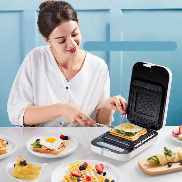 Machines à pain Machine à sandwich nourriture légère petit déjeuner broche pilote multi fonction chauffage presse grille-pain gaufre