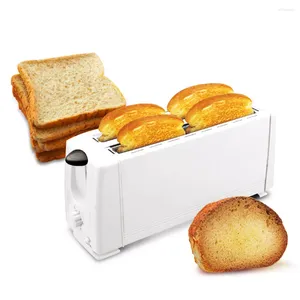 Fabricantes de pan Tostadora eléctrica de acero inoxidable Sandwichera Estándar de la UE 220V Máquina tostadora 4 rebanadas Electrodomésticos de cocina Desayuno