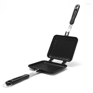 Fabricantes de pan Venta superior 3X Sándwich a la parrilla Panini Maker Tostada Máquina de desayuno Pan Antiadherente Aluminio Flip Herramienta de cocina