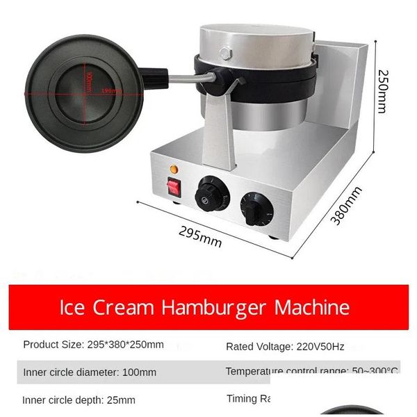 Fabricantes de pan Ufo Burger Hine Waffle Iron Helado Hamburguesa Maker 110V 220V Gelato Panini Electric Drop Delivery Electrodomésticos Dho75