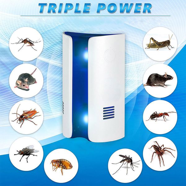 Type de pain Répulsif électronique à ultrasons multifonctionnel Repousse les souris Punaises de lit Moustiques Araignées Insectifuge Tueur Y200106