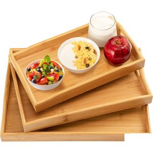 Plateaux De Petit Déjeuner Plateau En Bois De Bambou Pain Japonais Snack En Bois Massif Ménage Kung Fu Service À Thé Tasse À Eau Assiette El Assiettes Maison Cuisine Dhpgu