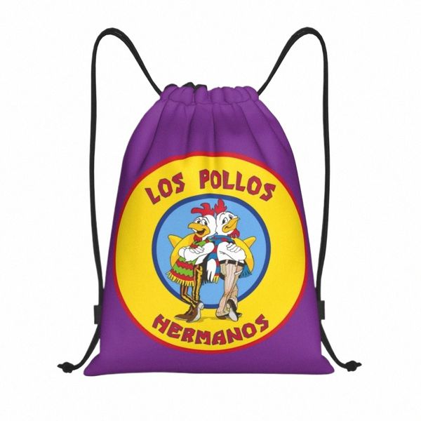 Breaking Bad Los Pollos Hermanos Drawstring Backpack Sports Gym Bolse para mujeres Men The Chicken Brothers Shop Sackpack M8SA#