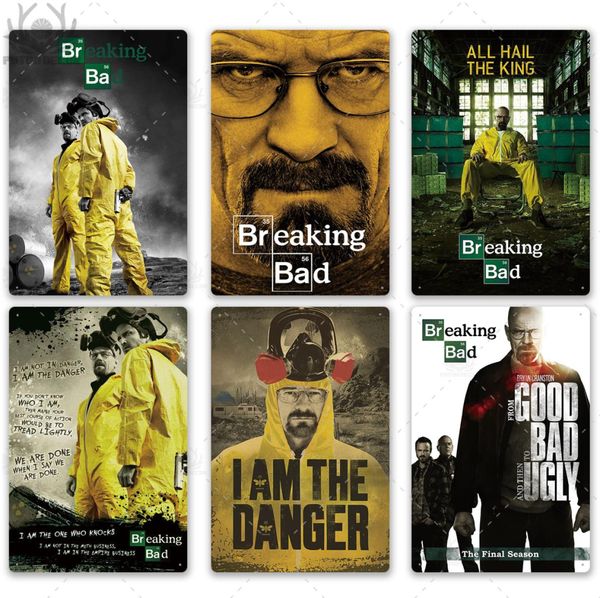 Breaking Bad Metal Affiche Enseigne d'étain plaque Métal Metal Vintage Mur Metal Signe Métal Bar Club Pub Club Mur DÉCOR RETRO DÉCOR HOME9609177