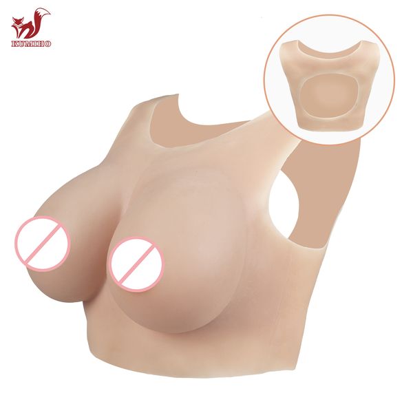 Forma de seno KUMIIHO Forma de seno realista Algodón Cuello redondo Hollow Drag Queen Sissy Pechos falsos Transgénero Cosplay Formas de senos falsos 230626