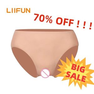 Forme mammaire Liifun Silicone Faux Vagin Sous-Vêtements Culotte Réaliste Chatte Brève pour Crossdresser Transgenre Drag Queen Shemale Travesti 230626