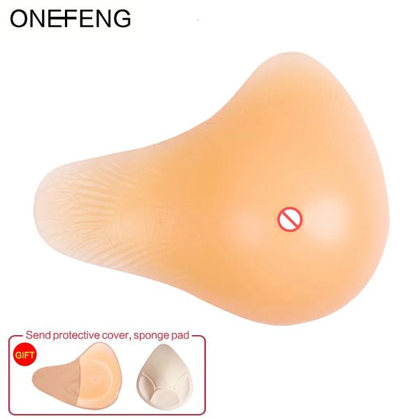 Forma de seno Diseño ONEFENG Transpirable Forma de seno de silicona falsa Prótesis de senos artificiales para mujeres Mastectomía 180-600 g / pc 231121