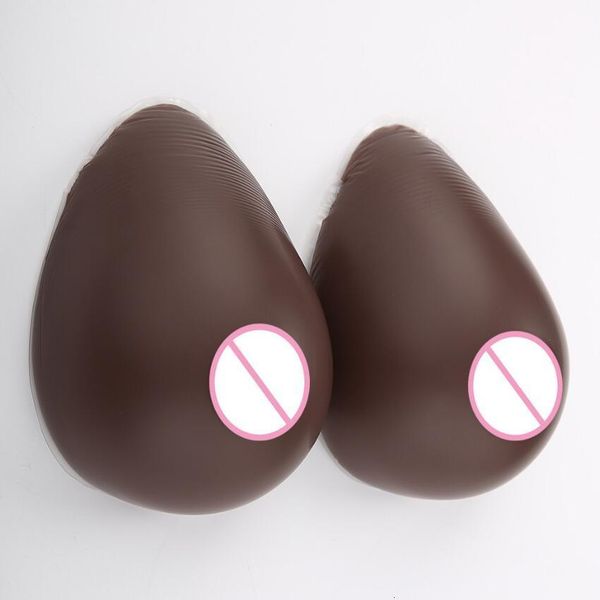 Forme mammaire Silicone Artificielle Noir Brun Faux Formes E Coupe pour Crossdresser Postopératoire Une paire Poitrine Poitrine D40 230613