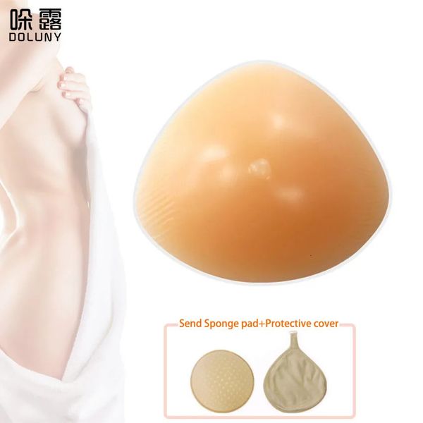 Forme mammaire Formes mammaires triangulaires en silicone pour mastectomie Cancer du sein Faux seins artificiels concaves profonds avec housse de protection D40 231121