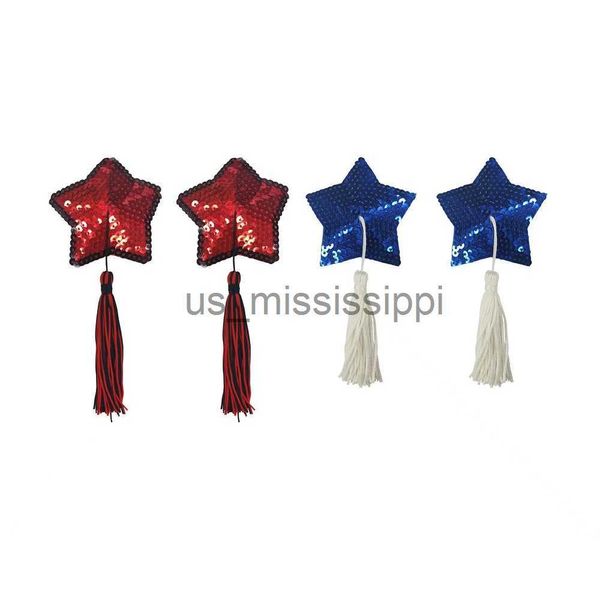 Coussin d'allaitement 2 paires de femmes sexy brillant rouge bleu étoile cache-téton réutilisable cache-tétons autocollants pour sous-vêtements accessoires x0831