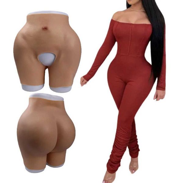 Coussin de poitrine énormes hanches féminines rembourrées 3,5 cm pantalons en silicone réalistes pour les femmes africaines Fack fesses rehausseur rembourrage 2 cm fesses sexy 240330