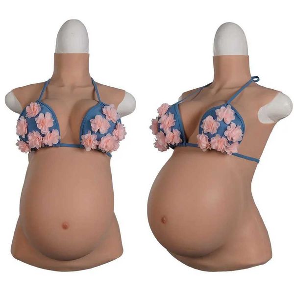 Coussin d'allaitement en silicone, ventre de simulation de ventre de femme enceinte de 4 à 9 mois, mâle à femelle, accessoires de grossesse avec faux seins pour cosplay 240330