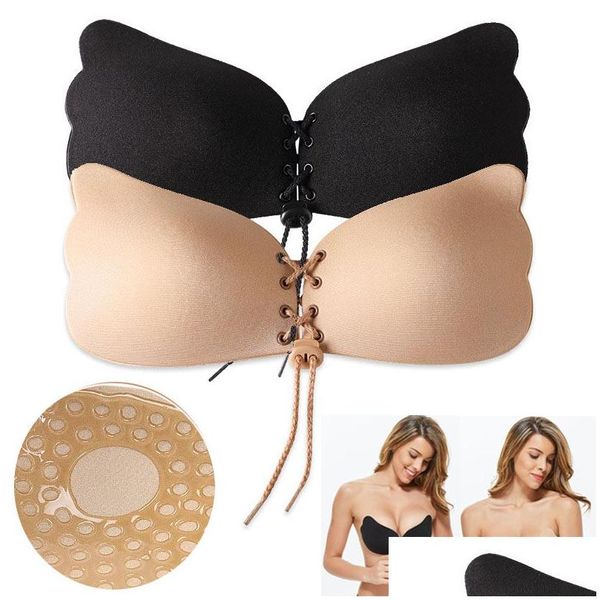 Almohadilla para el pecho Sujetador adhesivo Sin tirantes Sin espalda Invisible Levantamiento Almohadilla Autoadhesivo Push Bras Magic Nipple Ers Ropa interior para mujer Drop Entrega Dhuu9