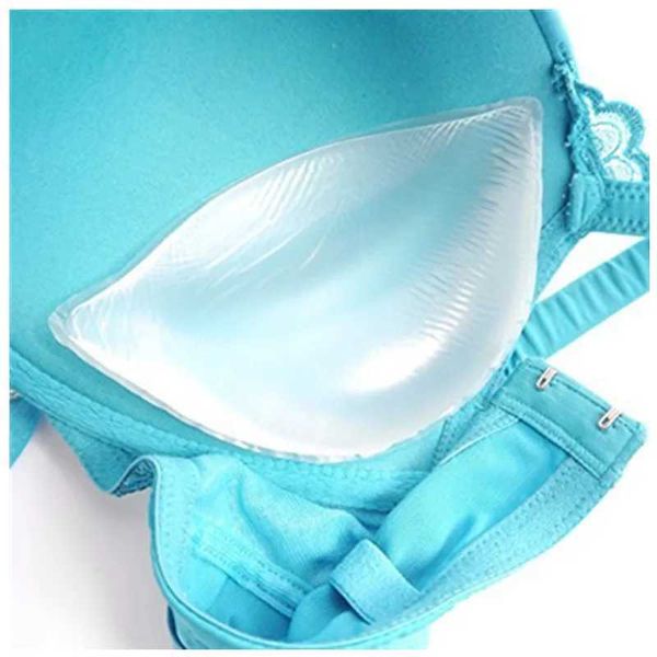 Almohadilla de pecho ascendente silicona triangular bikini trajes de baño inserción de sujetador de inserción invisible ropa interior de látex invisible caen