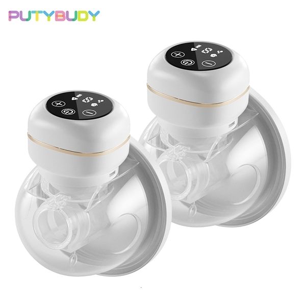 Tire-lait 2 1 pièces portable électrique mains libres extracteur de lait à faible bruit avec bride en Silicone de 26mm pour l'allaitement 231031