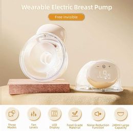 Permutas de pecho Bebebao P7 Bombo de leche eléctrico portátil No es necesario para la bomba de leche manual con pantalla LED 3 modos 10 niveles succión 240 ml