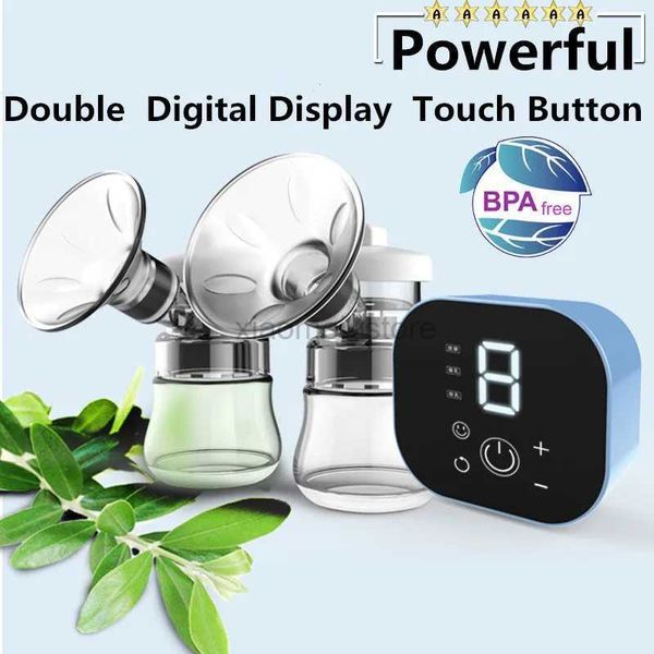 Permutas de pecho Permutas Emon Bombo de mama doble eléctrico potente accesorios inteligentes de extracto de leche de lactancia para bebés automático con BPA USB 240412