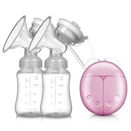 Borstvanden Dual Electric Breast Pump Krachtige Zuing Cup USB elektrische borstpomp met fles draagbare moedermelk extractor D240517