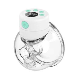 BreastPumps Intelligent elektrisch draagbare borstpomp LED Display Draagbare baby fopspeen stille zuigbeker voeding Melk hemisferische fles D240517