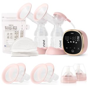 Breastpumps NCVI Double Electric Breast Pumps 4 Modes 9 Levels with Size Flanges 10pcs Breastmilk Storage Bags 230614