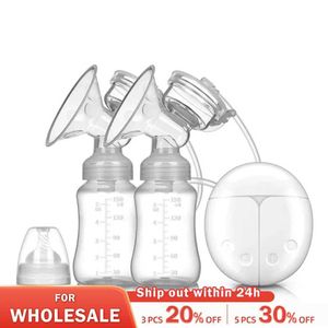 Borstvanden nieuwe elektrische dubbele borstpomp USB BPA gratis borstpomp voor babyborstvoeding met zorgkussens en borstopslagcadeau set 240424