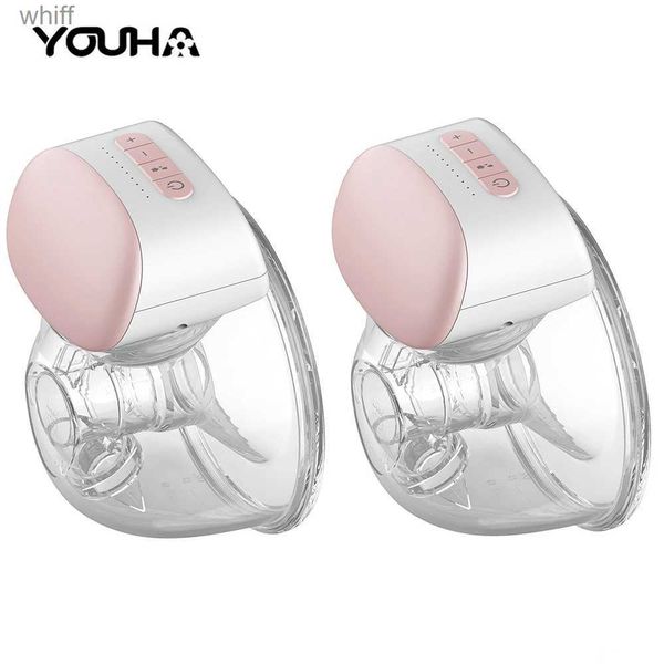 Tire-lait YOUHA Portable électrique pompe à lait maternel mains libres Gel de Silicone vidage efficace sein à faible bruit Portable lait maternel ExactorL231118