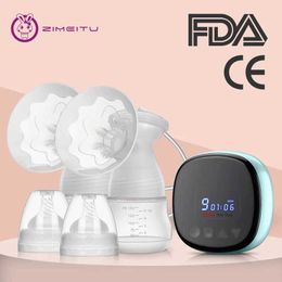 BreastPumps Zimeitu Dual Electric Breast Pump met Baby Bottle Single en Bilateral Silicone Q240514