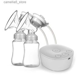 Tire-lait ZK20 Kit de Double tire-lait électrique avec 2 bouteilles USB puissant masseur de sein extracteur de lait maternel pour bébé Q231120