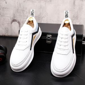 Ademende herfst comfortabele casual schoenen mode gevulcaniseerd lichtgewicht lederen loafers luxe designer veter-up outdoor heren sneakers