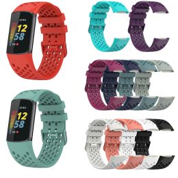 Bandes respirantes pour Fitbit Charge 5 Bracelet Bracelet Soft TPU Band de montre de bracele