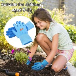 Guantes de jardinería transpirables para niños, duraderos, impermeables, resistentes al aceite, antideslizantes, antipuñaladas, protectores desechables para trabajo manual