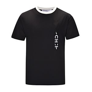 Chemises respirantes en coton à manches courtes pour hommes, coupe slim, serré, marque de mode, T-shirt d'affaires portant toute la mode frite street hip hop tendance design cool col rond