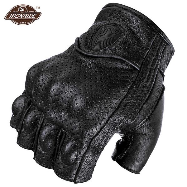 Gants sans doigts respirants gants de moto de mouton de mouton motocross gants rétro moto moto guantes moto h1022