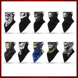 MZZ39 Ademend Ghost Skull Bivakmuts Motorfiets Zomer Motobike Biker Gezichtsmasker Cover Halsbeenkap Bandana Oor Opknoping Fietsen Mannen