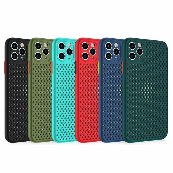 Funda trasera de TPU suave con disipación de calor transpirable para iPhone 6 7 8 11 12 x xr pro max Samsung S10 S20